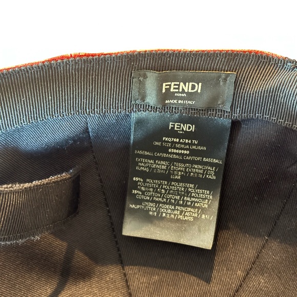 BRAND NEW WITH TAGS FENDI RED GLAZED FF ZUCCA MONOGRAM HAT BASEBALL BALL CAP - Picture 4 of 10
